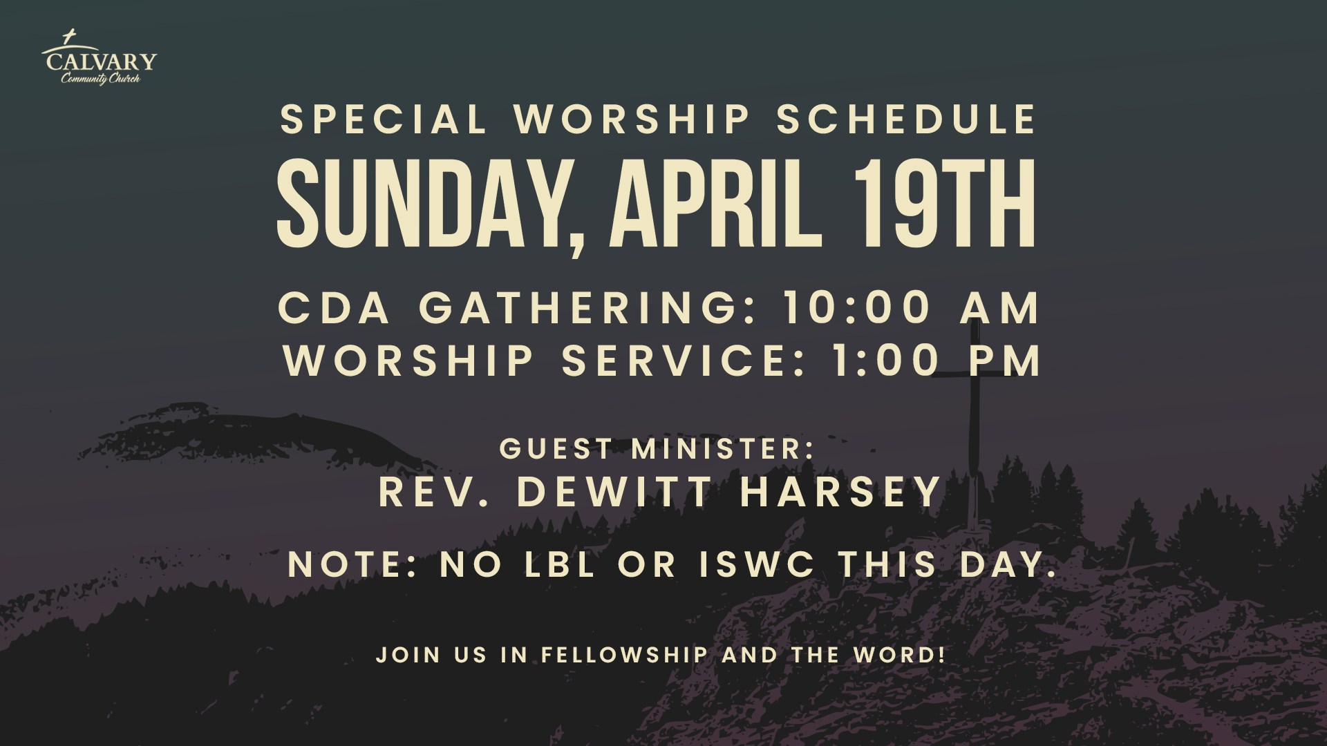Special Worship - Calvary Community Church